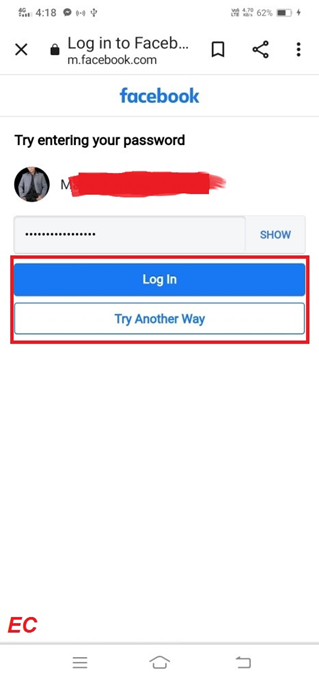 Enter Fb Password