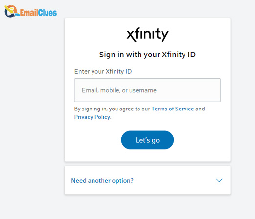 Sign in with Xfinity ID